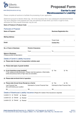 Liberty Insurance Proposal Form
