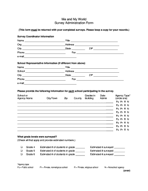 Survey Administration Form