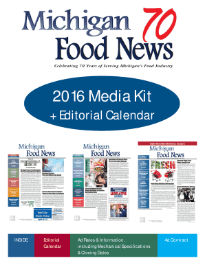 Michigan Food News 2016 Media Kit