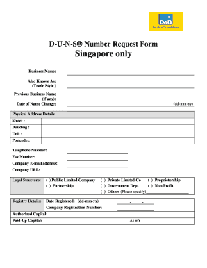 D-U-N-S Number Request Form