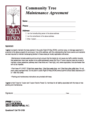 Community Tree Maintenance Agreement