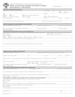 Missouri Animal Bite Rabies Exposure Report