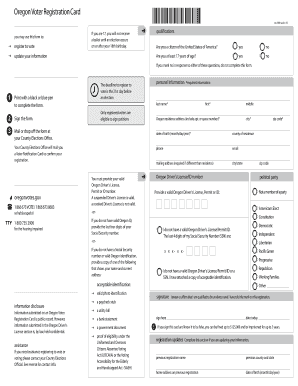 Oregon Voter Registration Card