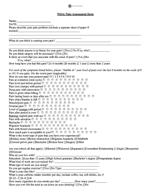 Pelvic Pain Assessment Form