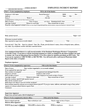 School District Employee Incident Report