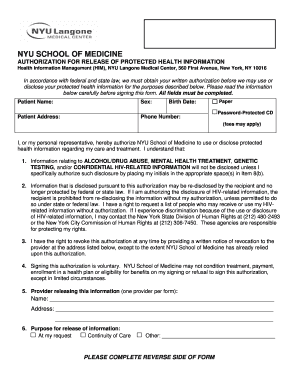 Authorization for Release of Protected Health Information