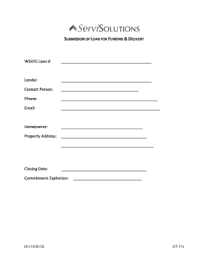 Submission of Loan for Funding and Delivery
