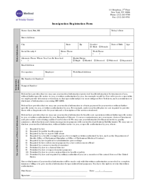 Immigration Registration Form