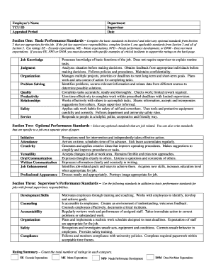 Appraisal form - Performance Management Non-Exempt Staff - TCU HR