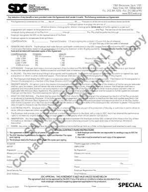 SDC Director Choreographer Agreement