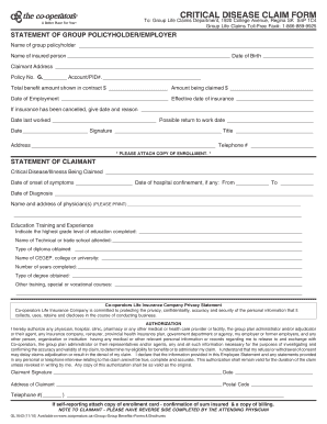 Critical Disease Claim Form