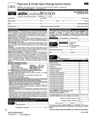 GES Credit Card Charge Authorization Form