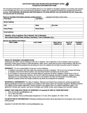 Appleton Household Information Form