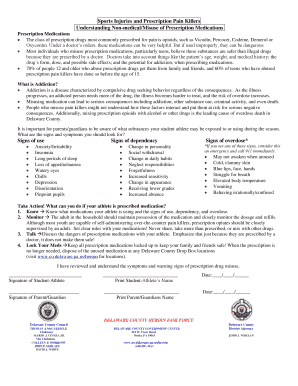 Prescription Pain Killers Awareness Form