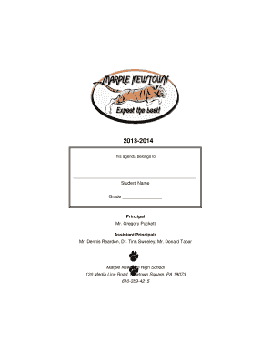 Marple Newtown High School Student Agenda