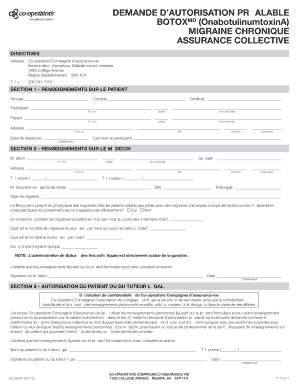 Demande d’autorisation préalable BotoxMD (OnabotulinumtoxinA) Migraine chronique