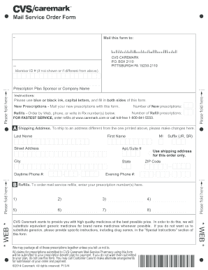 CVS Caremark Mail Service Order Form