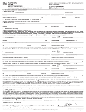 Self-Directed Education Savings Plan Application