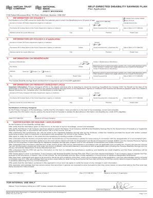 Canada Disability Savings Plan Application