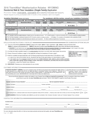 2016 ThermWise Weatherization Rebates - Wyoming