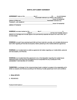 Marital Settlement Agreement