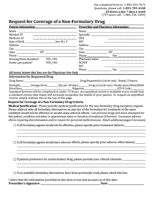 Request for Coverage of a Non-Formulary Drug