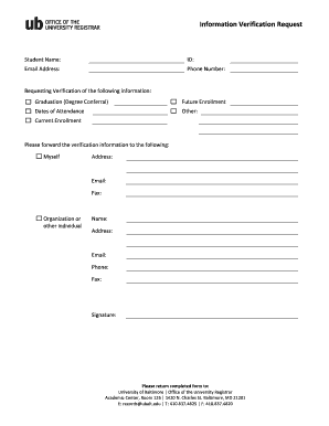 Student Information Verification Request