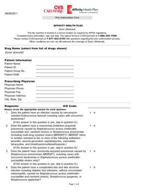 Prior Authorization Form for Zyvox (Medicaid)