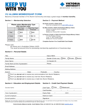 VU Alumni Membership Form
