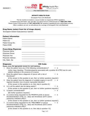 Enoxaparin Post Limit Prior Authorization Form