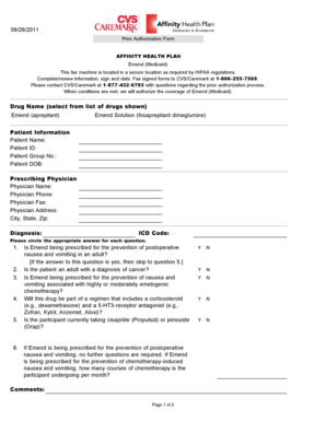 Prior Authorization Form for Emend
