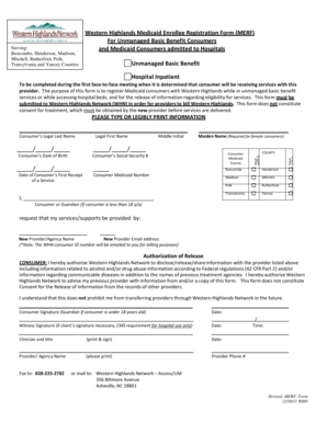 Western Highlands Medicaid Enrollee Registration Form