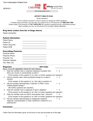 Prior Authorization Criteria Form