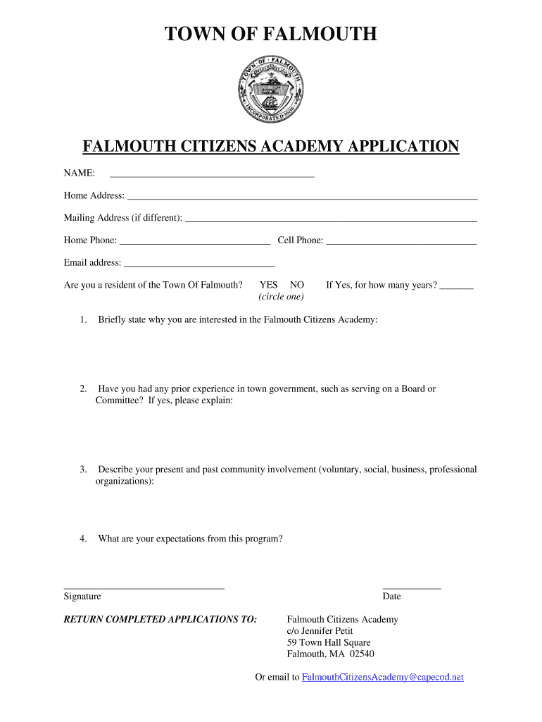 falmouth citizens application Preview on Page 1