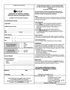 University of Central Florida Electronic Payment Authorization