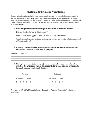 IAHCSMM Education Program Evaluation Form