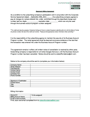 Electronic Billing Agreement