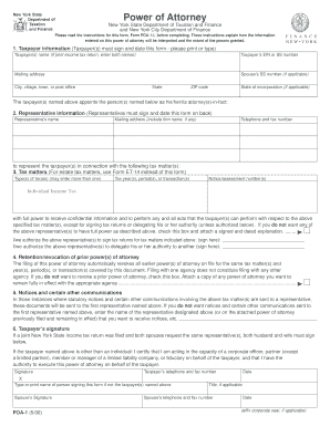 New York Power of Attorney Form POA-1-I