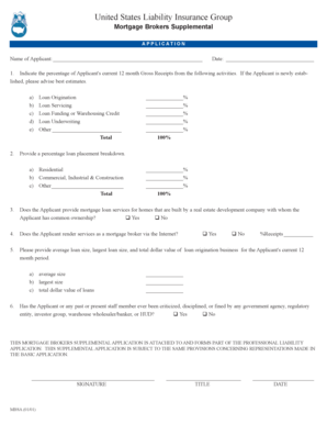 Mortgage Brokers Supplemental Application