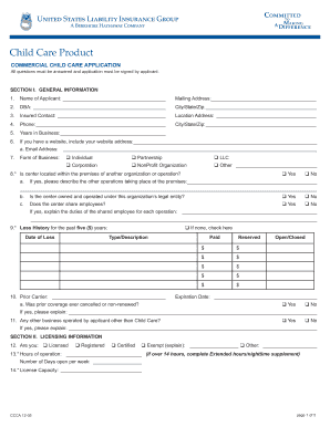 Commercial Child Care Application