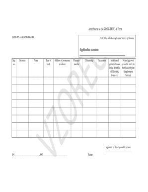 Slovenia Alien Workers List Form