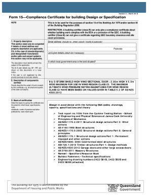 Compliance Certificate for Building Design