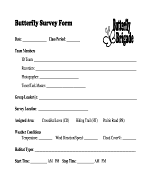Butterfly Survey Form