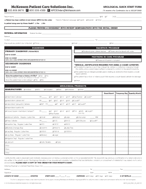Urological Quick Start Form