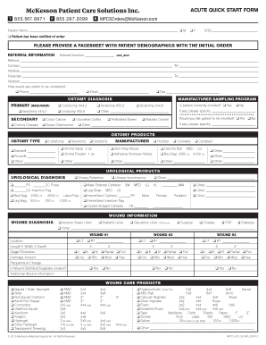 Acute Quick Start Form