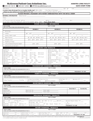 Assisted Living Facility Quick Start Form