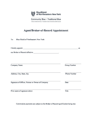Broker of Record Appointment Form