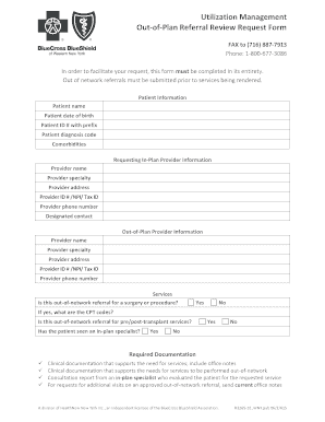 Out-of-Plan Referral Review Request Form