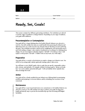 Goal Setting Worksheets