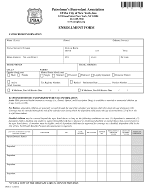 ENROLLMENT FORM - Patrolmens Benevolent Association